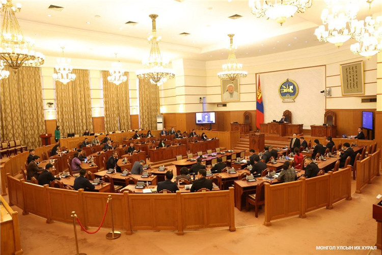 蒙古国国家大呼拉尔全会会场。图片来源:蒙古国议会官网