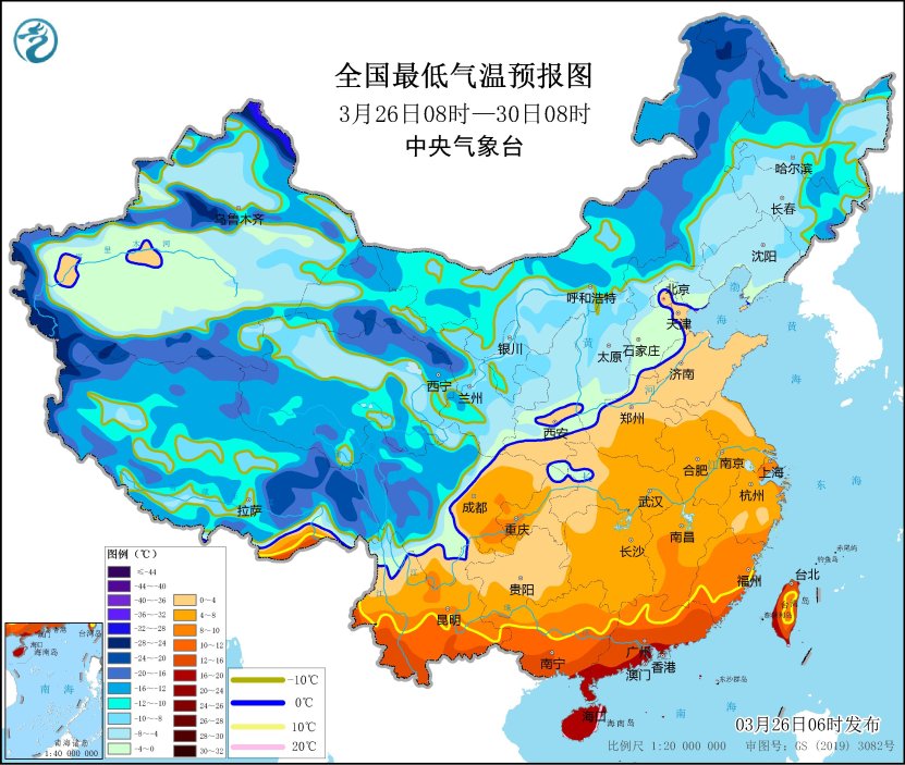 鍏ㄥ浗鏈浣庢皵娓╅勬姤鍥撅紙3鏈26鏃08鏃-3鏈30鏃08鏃讹級