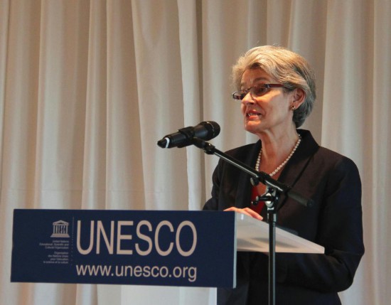 　　图为2017年时任联合国教科文组织总干事博科娃在法国巴黎出席活动的照片。（新华社记者张雪飞摄）