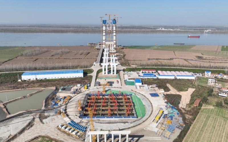 沉井下沉到位鸟瞰图。